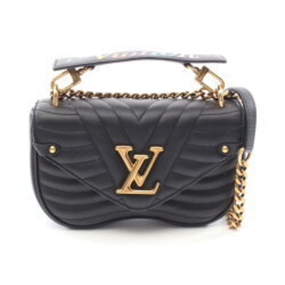 Louis Vuitton Wave Chain Bag Shoulder Bag Leather Black - Picture 1 of 7